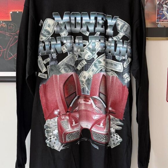 New Y2K Ferrari Bedazzled Long Sleeve Tee - Picture 3 of 5